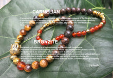 SALE - Bronzite, Carnelian Natural Stones Double Strand Bracelet