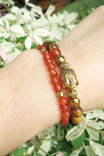 SALE - Bronzite, Carnelian Natural Stones Double Strand Bracelet