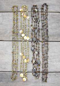 Tiger Eye + Citrine Stone Chips Layering Necklaces - ALL ON SALE!