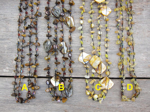 Tiger Eye + Citrine Stone Chips Layering Necklaces - ALL ON SALE!