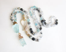 SALE - Apatite, Jasper, Tourmalinated Quartz Pendant Necklace