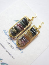 Tourmaline Stone Dangling Earrings