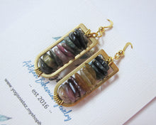 Tourmaline Stone Dangling Earrings