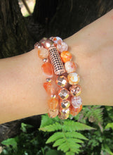 3 Piece Set - Carnelian, Orange Agate, Rose Gold Hematite Mala Stack Bracelets - Sacral Chakra