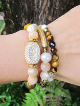 3 piece set - Mother of Pearl, Cat's Eye, Tiger Eye Energy Mala Bracelets