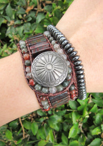 african bloodstone jasper cuff bracelet - xmas gift ideas for her