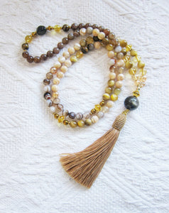 108 Inner Golden Glow Mala Beaded Necklace - Limited Edition