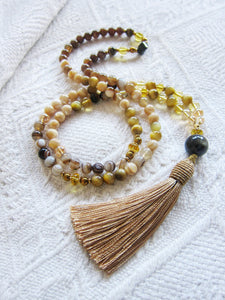 108 Inner Golden Glow Mala Beaded Necklace - Limited Edition