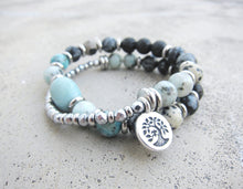 Bohemian Jasper in 27 Bead Mala Bracelet