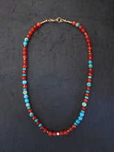 Carnelian and Aqua Turquoise Jasper Choker Necklace in 14K Gold Vermeil Finished