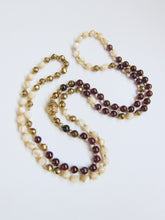 Mother of Pearl, Red Garnet, Gold Hematite - Layering Necklace