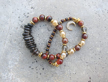 Confidence, Calming + Protection Mala Bracelet - Red Tiger Eye and Smoky Quartz