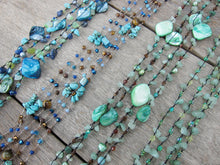 Bohemian Necklaces in Green Aventurine + Turquoise Blue Mix - ALL on SALE!