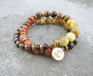 SALE - Manipura Chakra in 27 Beads Mala Bracelet