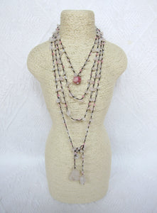 Bohemian Pink Mala Beaded Necklaces