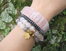 Pink Quartz Tubestone Leather Bracelet - Limited Edition