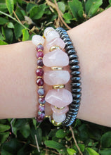 Love, Fertility, Pink Rose Quartz, Ruby Zoisite Mala Bracelet