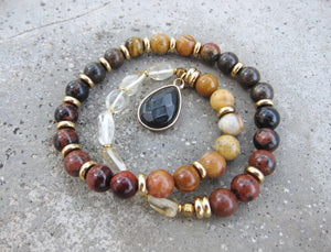 Earthy Mala Stones in 27 Bead Bracelet