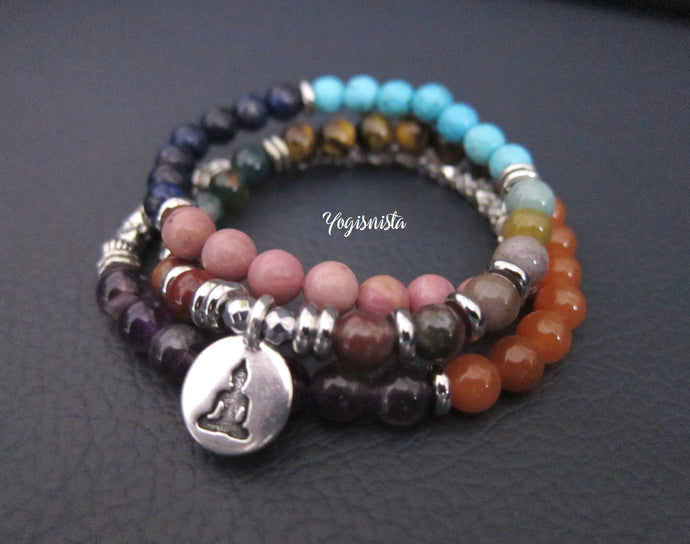 7 chakra convertible mala to necklace or bracelet