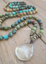 Rustic Bohemian Natural Quartz Pendant Beaded Necklace