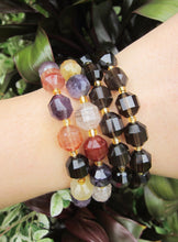 SALE - AAA Colourful Mix Quartz Barrel Bead Mala Bracelet