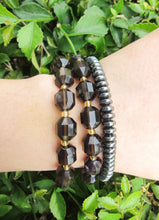 AAA Smoky Quartz Barrel Bead Mala Bracelet