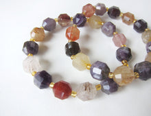 SALE - AAA Colourful Mix Quartz Barrel Bead Mala Bracelet