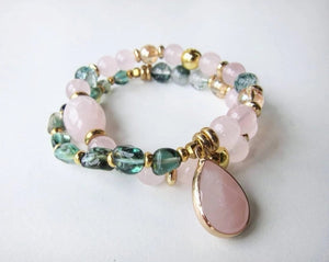 The Princess Mala - Pink & Phantom Quartz Mala Bracelet