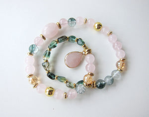 The Princess Mala - Pink & Phantom Quartz Mala Bracelet