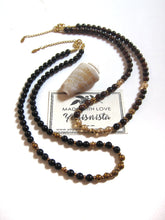 Tourmaline, Gold Hematite Beaded Necklace in Stainless Gold Clasp