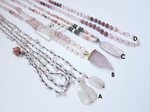 Bohemian Pink Mala Beaded Necklaces