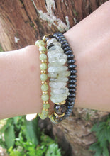 SALE - 27 Bead Mala in Smoky Quartz, Sunstone, Prehnite Bracelet