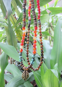 Vintage Turquoise Mandarin in 108 Mala Necklace - Vitality and Prosperity