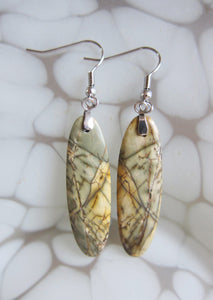 Natural Yellow Picasso Jasper Stone Earrings (1 pair)