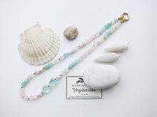 Rose Quartz, Freshwater Pearl, Blue Quartz Beaded Necklace