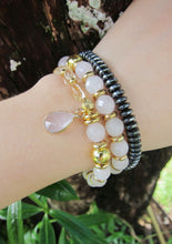 Rose Quartz, Citrine Quartz - Love, Fertility, Good Luck Mala Bracelet