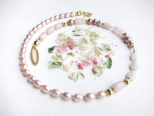 Rose Quartz, Blush Pink Baroque Pearl Necklace