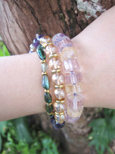 SALE - Amethyst + Quartz Mala Bracelet with Druzy Charm