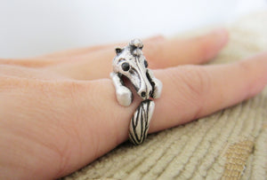 Animal Unicorn Wrap Ring; Cute Unique 3D animal ring, Adjustable Unicorn Ring - yogisnista