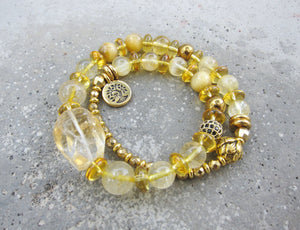 Golden Citrine Quartz - Inner Glow Mala Bracelet