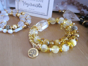 Golden Citrine Quartz - Inner Glow Mala Bracelet