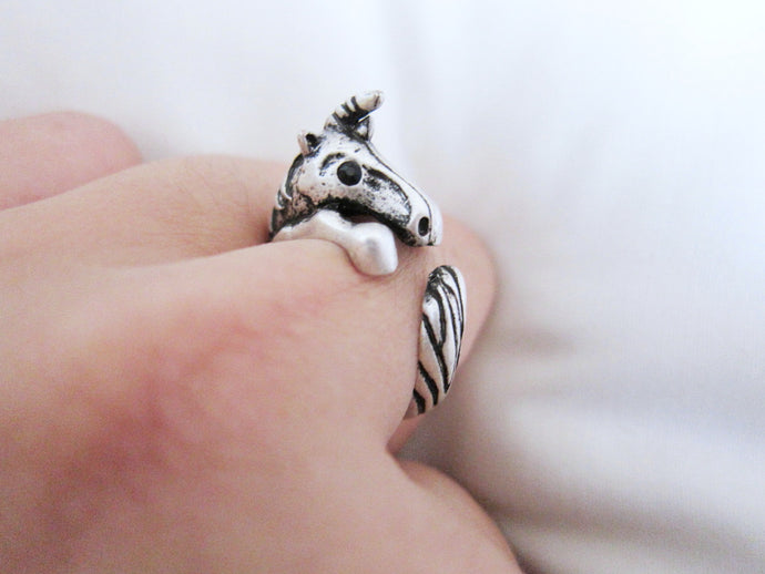 Animal Unicorn Wrap Ring; Cute Unique 3D animal ring, Adjustable Unicorn Ring - yogisnista