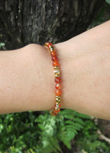 Dainty Carnelian Gemstone Bracelet in Stainless Gold Finish - Sacral Chakra