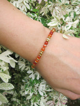 Dainty Carnelian Gemstone Bracelet in Stainless Gold Finish - Sacral Chakra