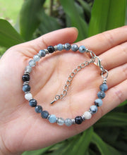 Aqua Blue Tourmaline Necklace in Stainless Steel Findings