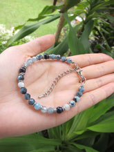 Aqua Blue Tourmaline Gemstone Bracelet in Stainless Steel Findings