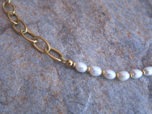 Bora Bora Freshwater Pearl, Stainless Gold Chain Necklace - June Birthstone