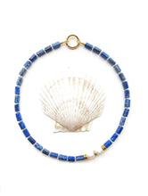 Blue Lapis Lazuli and Baroque Freshwater Pearl Necklace in 18K findings