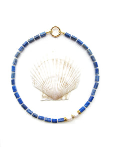 Bora Bora Freshwater Pearl and Blue Lapis Lazuli Bracelet