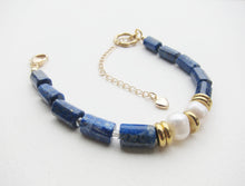 Bora Bora Freshwater Pearl and Blue Lapis Lazuli Bracelet